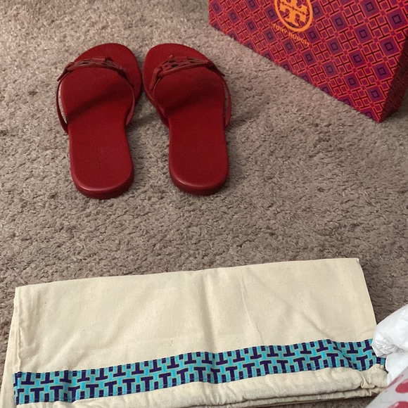 Size 9.5 Tory Red Miller Calf Leather Sandals